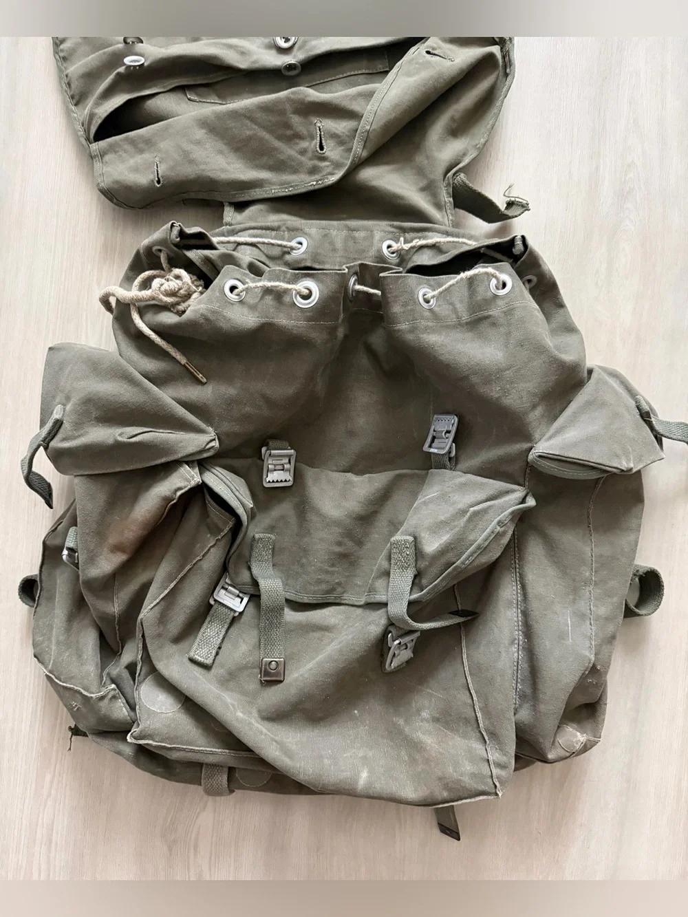 Vintage West German Bundeswehr Rucksack Backpack Olive Canva  Military